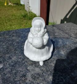 Ceramic Winter Girl Figurine Decor 