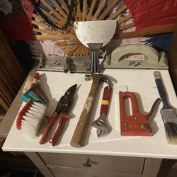 Tools 9 Pieces (- [ ] Wiss scissors Tin Snips M1 (Red Handle)