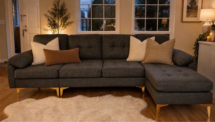 New Gray Sectional Sofa w/ Reversible Chaise