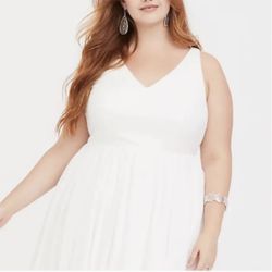 Torrid- Midi Chiffon Skater Dress 