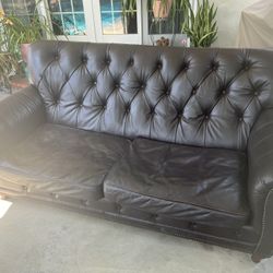 Full Grain Brown Leather Sofa