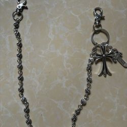 Chrome Hearts Vintage Silver Sword and Cross Pants Chain