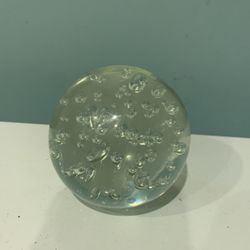 Anyique Solid Glass Paper Weight With Captured Air Pockets