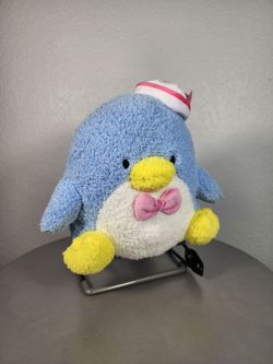 10.5" Sanrio Tuxedo Sam Blue Fuzzy Sitting Plush