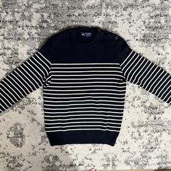 Saint James Binic Fisherman Sweater Navy /Ecru Small