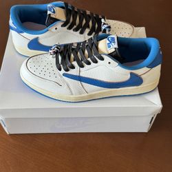 Jordan 1 Retro Low Travis Scott Sail Military Blue