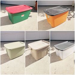 Plastic Storage Bin Containers- 30 Gallon $8/ 18 Gallons $4