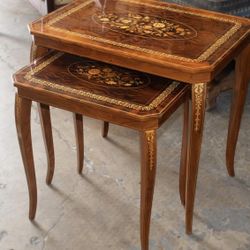 2 Piece Italian Inlay Nesting Tables