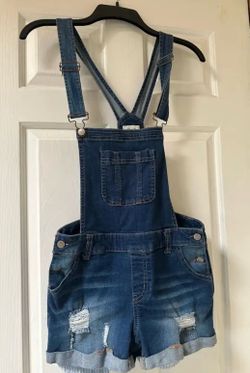 Jrs. Denim Overall Shorts