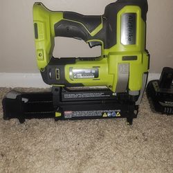 rival Ryobi 18 gauge nail gun with battery and charger