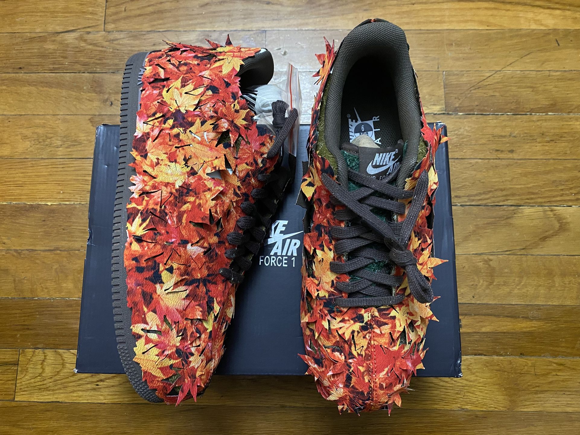 Size 9 - Nike Air Force 1 Low LX Leaf Camo Green Brown Men’s