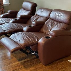 3 Electric Leather Movie Seats