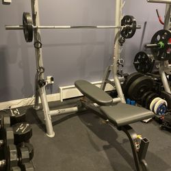 Hoist Fitness Commercial Duty Adjustable Bench With Rack