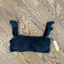 NWT Size 8 Summersalt The Ruffle Oasis Black Bikini Top