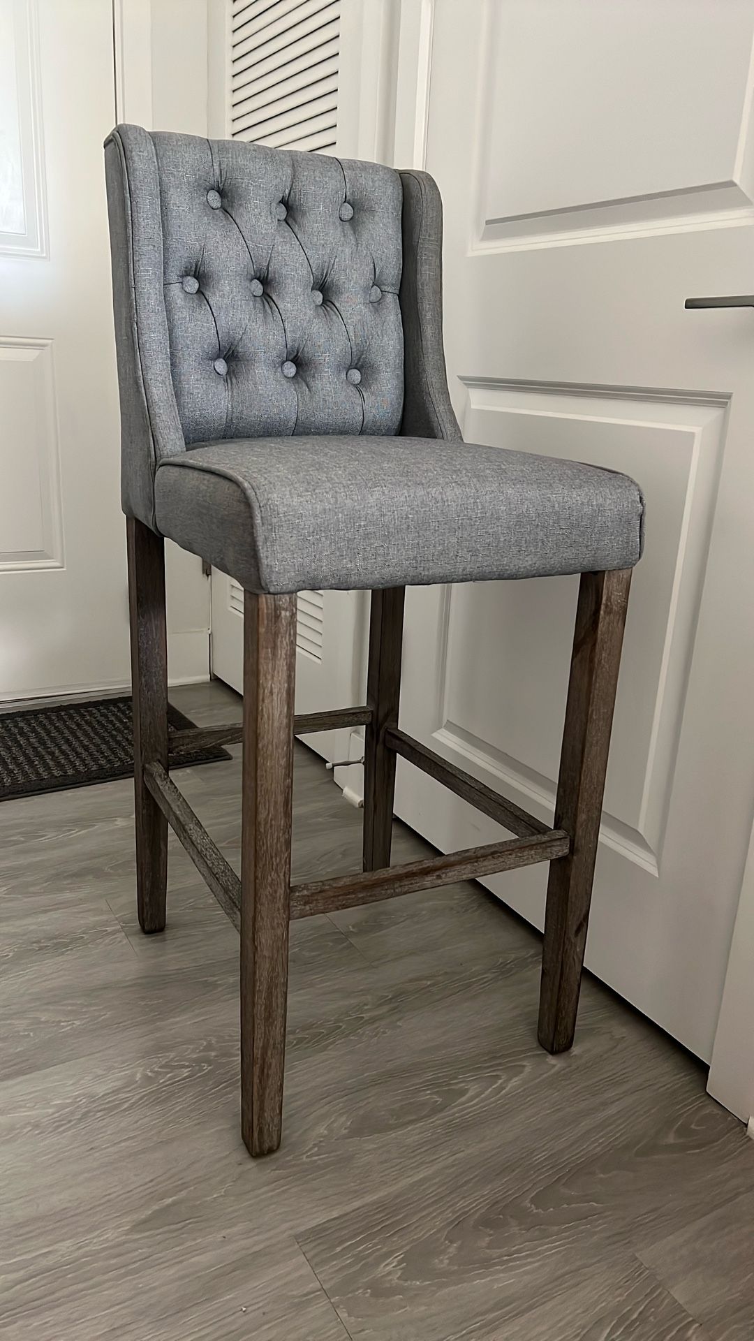 Set of 2 Bar Stools/Chairs- Gray