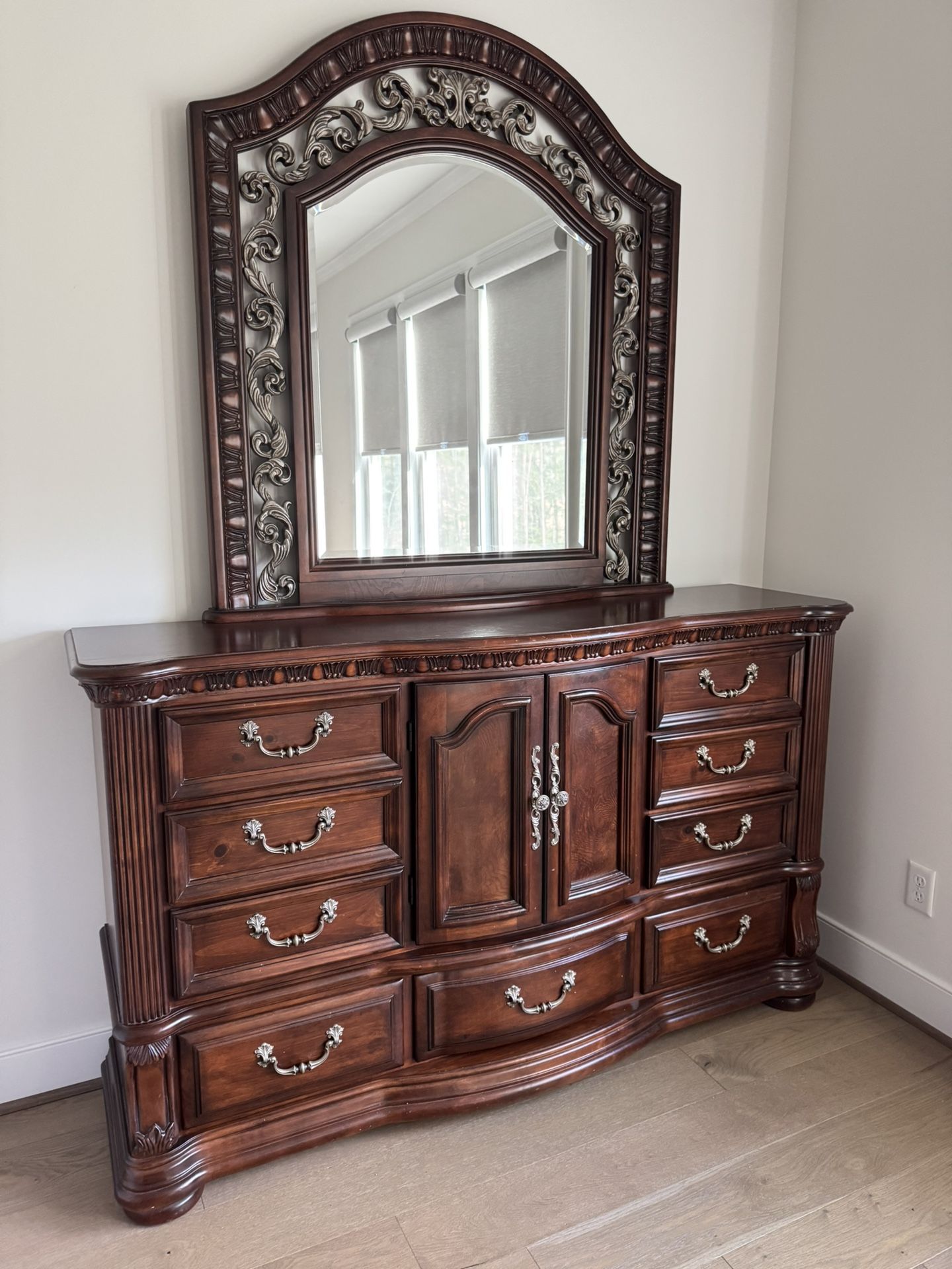 Solid Cherry Wood Dresser (part Of Three Piece Set)