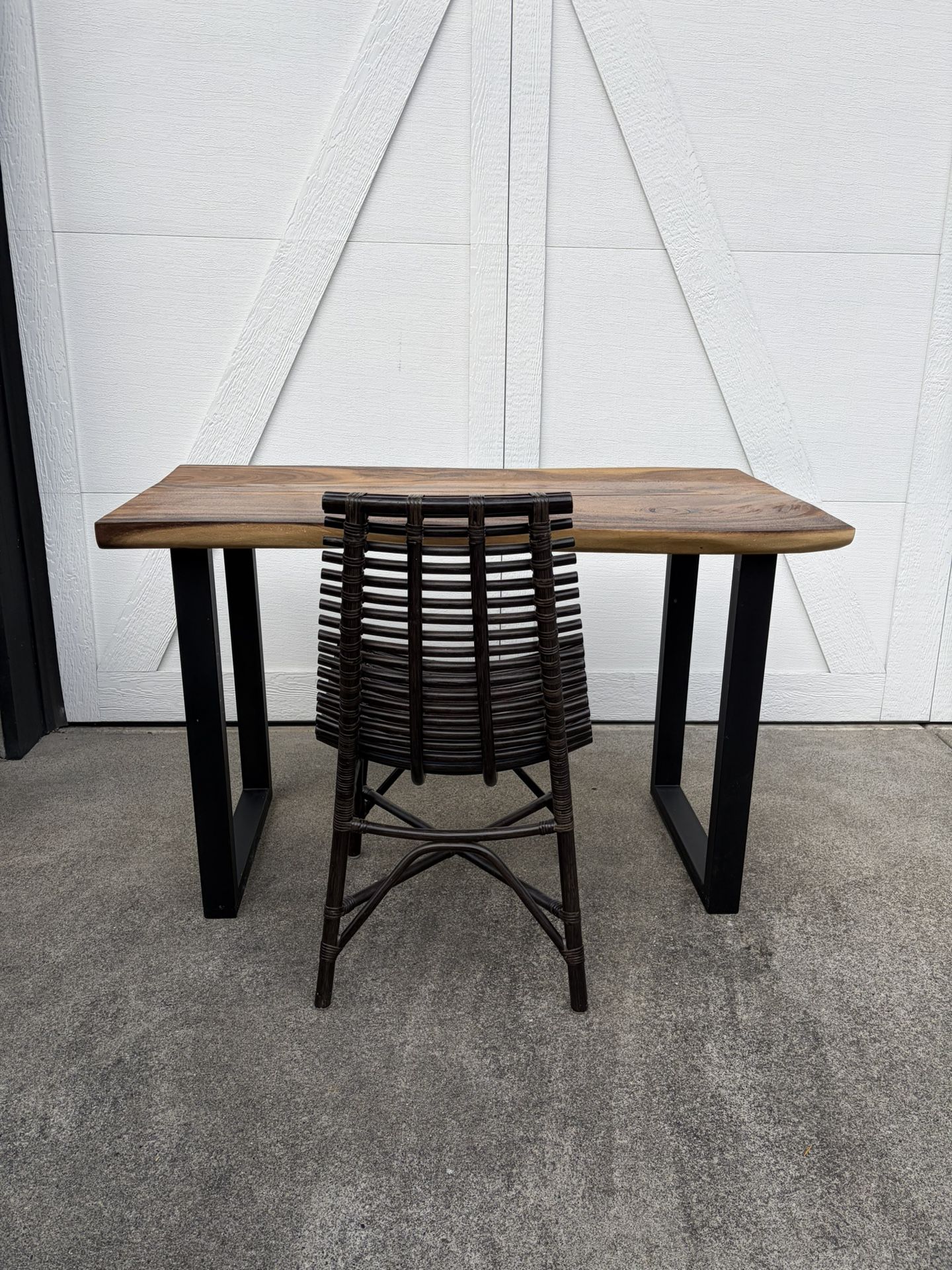 Live Edge Wood and Metal Frame Desk