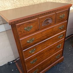 Dresser 5 Drawers  by Lea Solid Oak Dresser Antique 34 W x 18 D x 44 ½ H