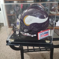 Minnesota Vikings Full Size Helmet Signatures With Authenticity