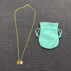 Tiffany & Co Double Heart Tag Necklace 