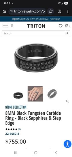 Triton Tungsten Carbide Ring Size 8