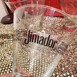 Four (4) El Jimador Cocktail Glasses. 4.5" Tall. New Out of Box. 