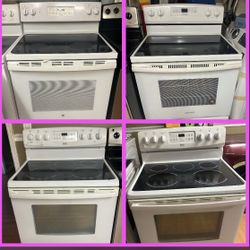 White Glass Top Range, Stainless Steel Glass Top Range 