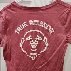 True Religion Pink Buddha Logo Tee