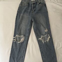 High rise straight jeans 