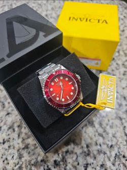 Invicta Diver-Style Watch with Red Dial