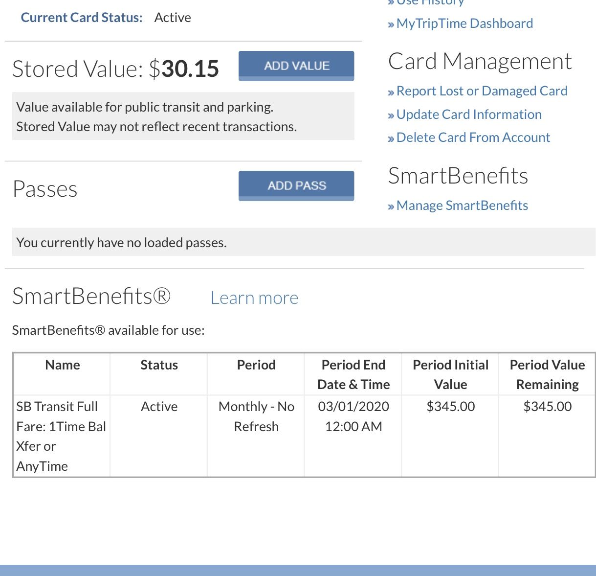 Smart Trip Card