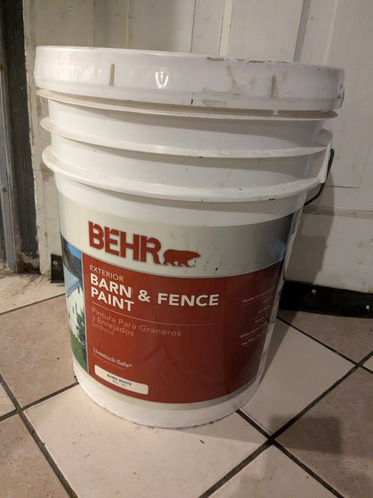 5 gal. White Exterior Barn and Fence Paint