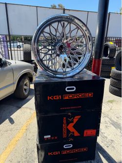 26x12 KG1 FORGED POLISH + NEW TIRE 33”35 ON SPECIAL WE OFFER FINANCE