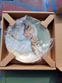 Decorative Collector Plate Sleeping Child with Teddy Bear