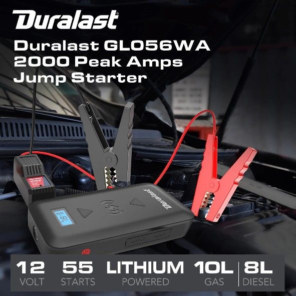 Duralast 2,000 Amps Lithium Portable Jump Starter and Power Pack DL-2000LI