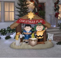 Christmas  Blow Up Inflatable Peanuts Nativity Scene Outdoor Yard Decoration