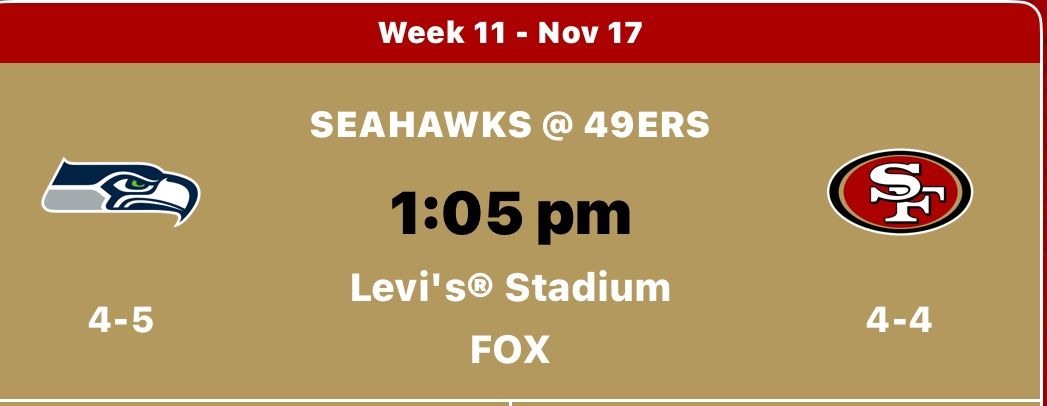 49ers Vs Seahawks Sec 133 Row 23