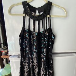 Black Sequin Flapper Dress