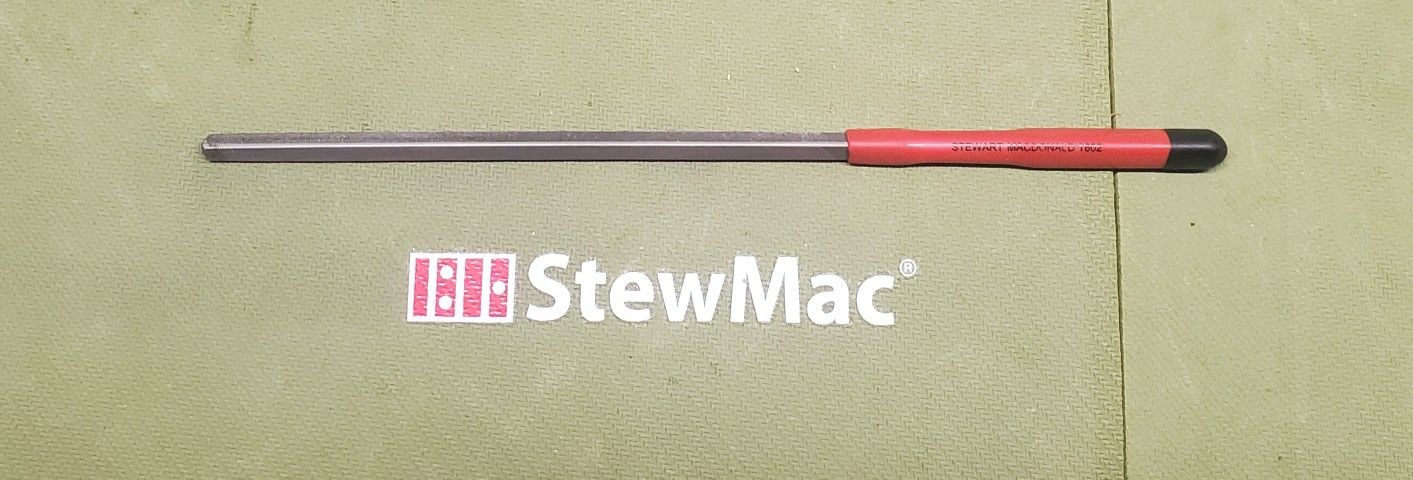 StewMac 6102 - 8" 3-Corner Fret Dressing File, Medium - Luthier Guitar Repair Tool