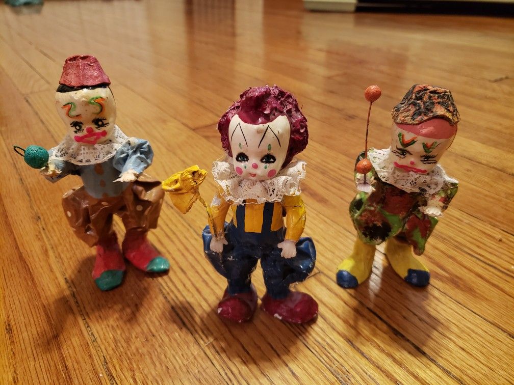 Vintage Paper Mache Glowns Set Of 3
