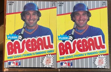 Fleer Baseball Cards 1989 Vintage Wax Packs Complete New Boxes. 36ct. 2 Boxes Available. SALE $120.00 each box.