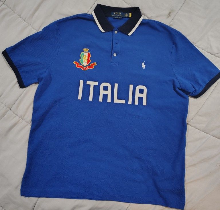 Ralph Lauren Polo Italy Rugby Shirt Size Large Classic Fit