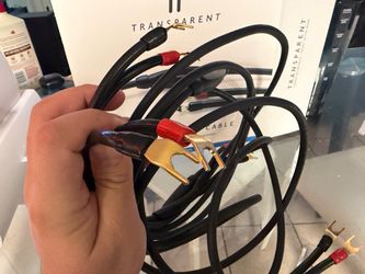 Transparent Wave speaker cable( Local only!)  (2M pair terminated in spades connection)