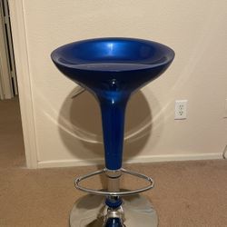 Silver blue Bucket Bar Stool 