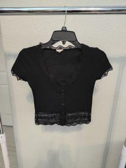 Black cropped top women size S