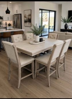 Counter Height Dining Table with 6 Chairs
