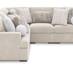 5 Piece + Ottoman Cuddle Plush Sectional 
