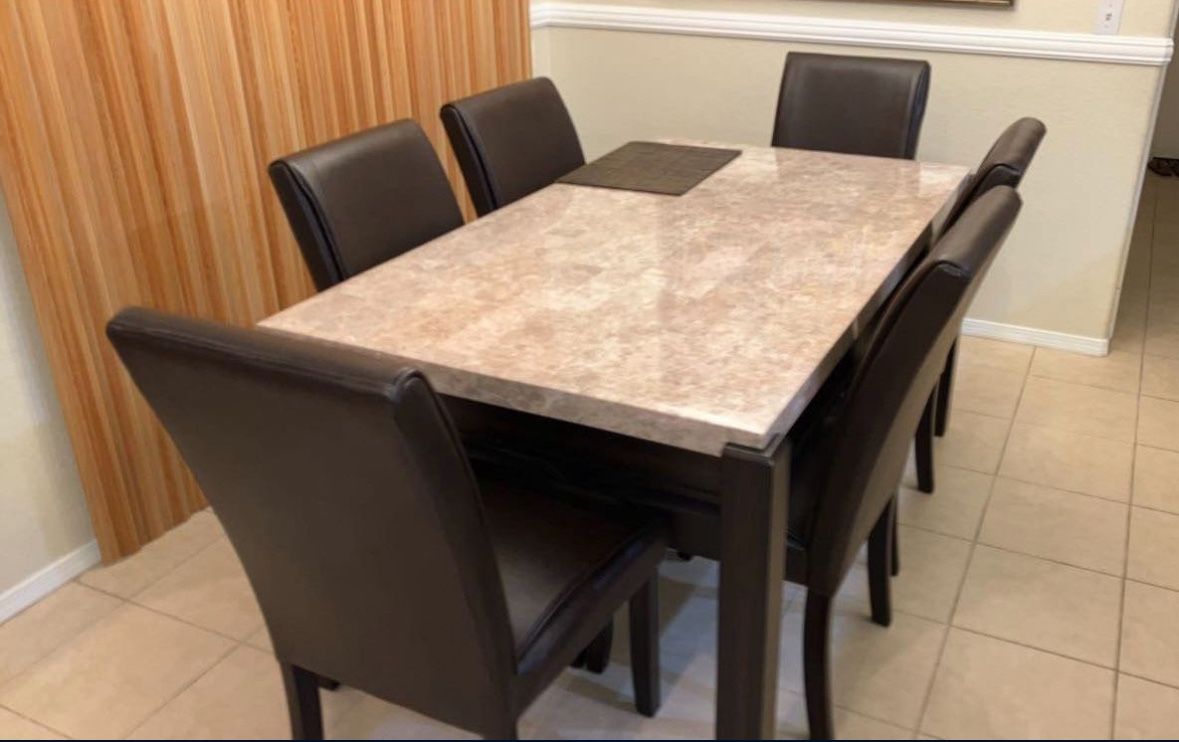 Marble Top Dining Table Set