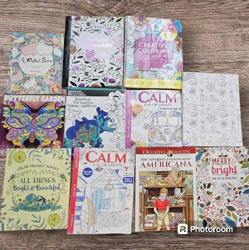 11 Adult Coloring Books - Assorted Variety