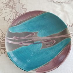 Tony Evans Pottery Ceramic Glazed Plate Signed & Numbered 